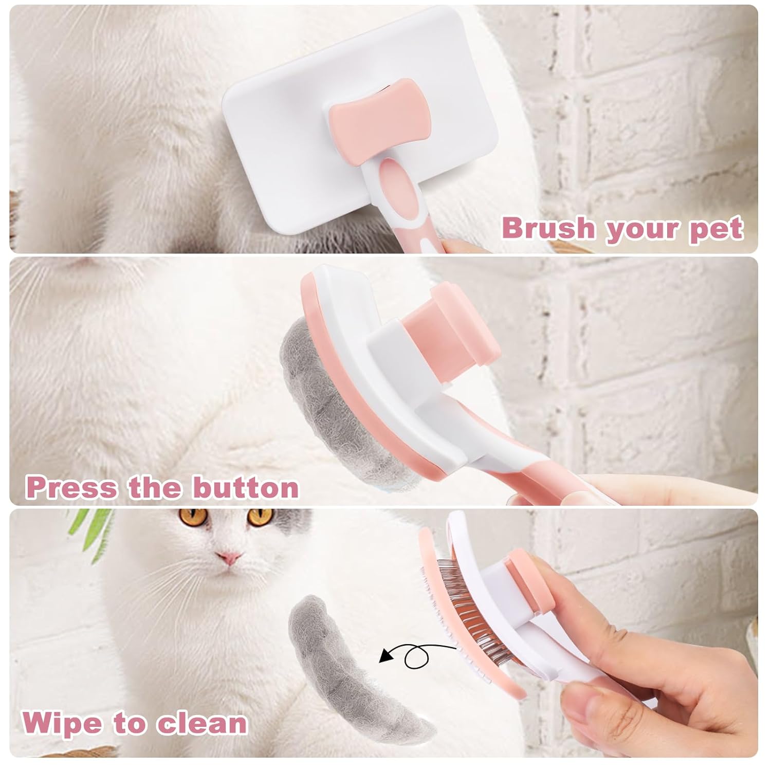 FurEase Self-Cleaning Slicker Brush